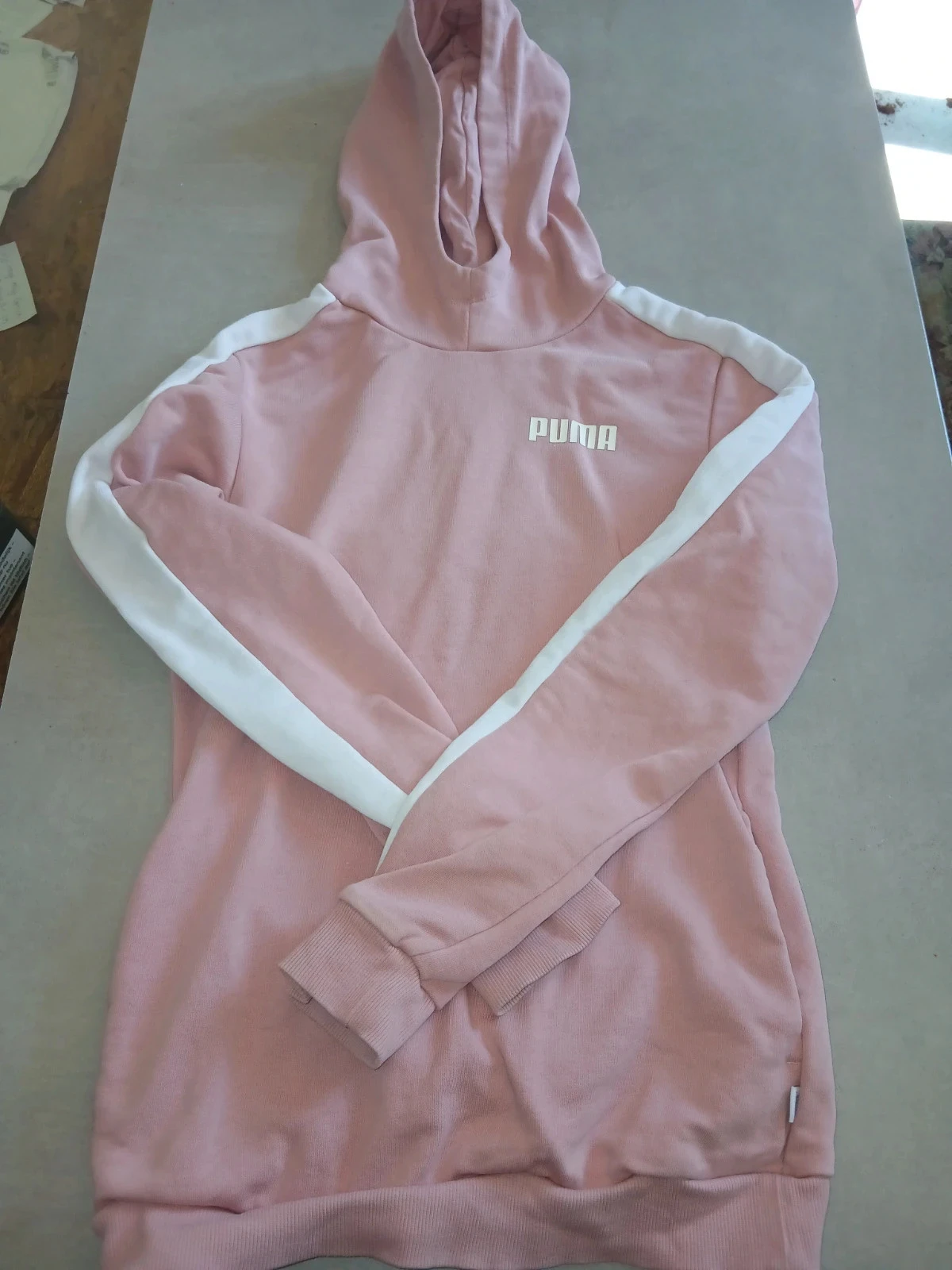 Sweat à capuche Puma Rose & Blanc - Taille 13-14 ans